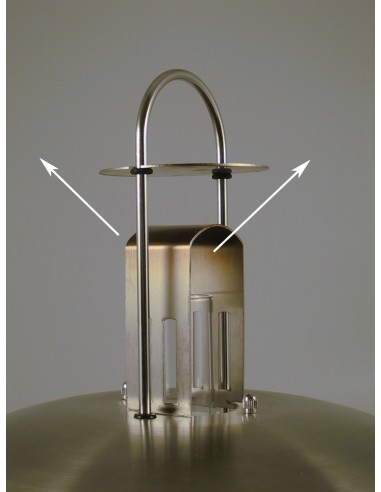 Lámpara de aceite Petrolux, cristal mate, acero inoxidable, diseño Peter Seidelin Jessen — 6