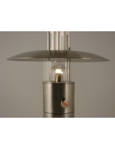 Petrolux oil lamp, clear glass, stainless steel, design Peter Seidelin Jessen 2