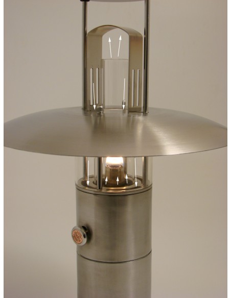 Lámpara de aceite Petrolux, cristal claro, acero inoxidable, diseño Peter Seidelin Jessen — 4