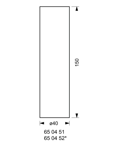Cristal de recambio para cabinlite, claro, ø40mm x 150mm