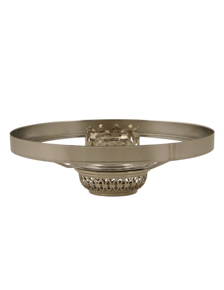 Shade-fitting with gallery, 10'''x155mm, no burner, for Old Danish polished stainless steel version