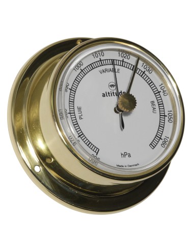 Barometer, ø71mm, brass, Altitude, French dial