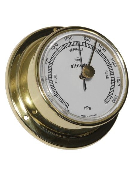 Barometer, ø71mm, brass, Altitude, French dial