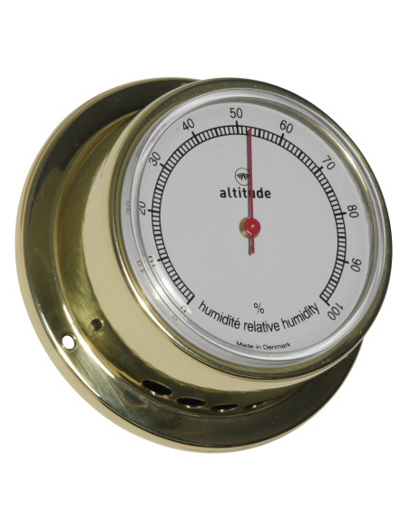 Hygrometer, ø71mm, brass, Altitude