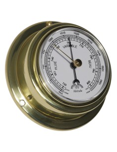 Barometer, 97mm, brass, Altitude, frontwards access, French text
