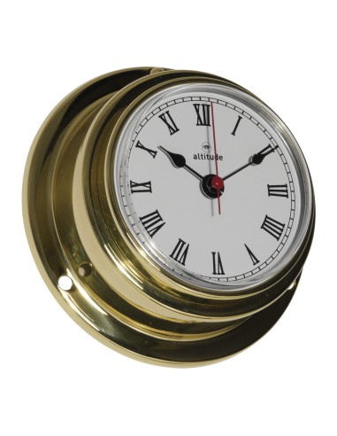 Clock, 97mm, brass, Altitude, frontwards access
