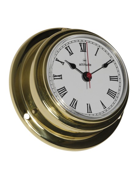 Clock, 97mm, brass, Altitude, frontwards access