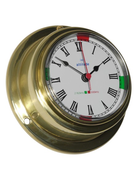 Clock with silence periods, 97mm, brass, Altitude, frontwards access