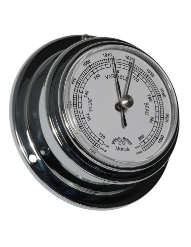 Barometer, 97mm, chrome, French text, frontwards access