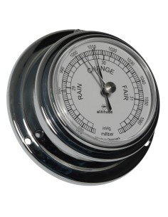 Barometer, 97mm, chrome, English text, frontwards access