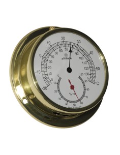 Thermo-/hygrometer, 97mm, brass, Altitude