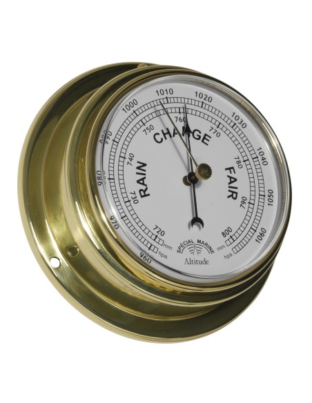 Barometer, 127mm, brass, Altitude, frontwards access — 3