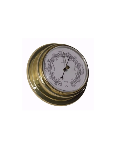 Baro-/thermo-/hygrometer, 127mm, brass, French text, Altitude, frontwards access