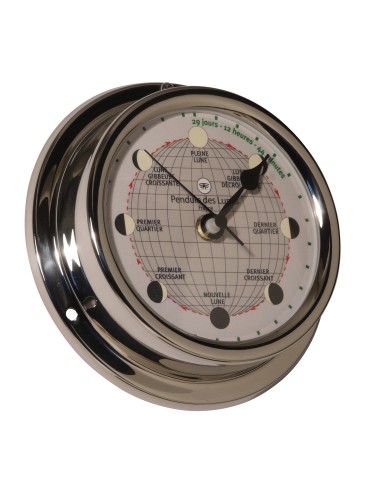 Moon clock, 127mm, stainless steel case