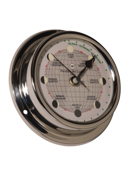 Moon clock, 127mm, stainless steel case