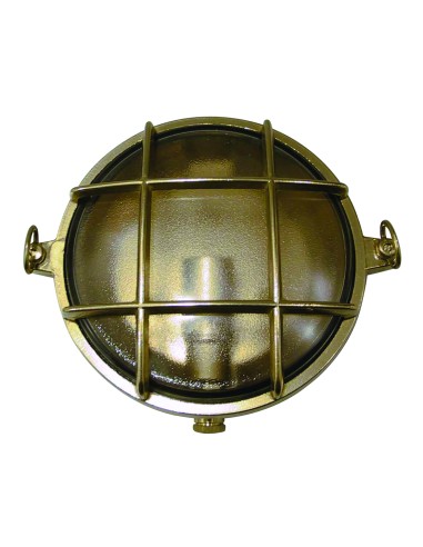 Bulkhead lamp mini, round, brass, ø155mm, E14
