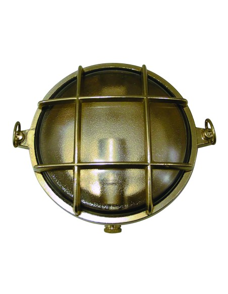 Bulkhead lamp mini, round, brass, ø155mm, E14