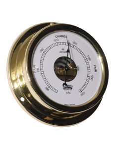 Barometer with open dial, 127mm, hi-sensitiv, brass, English dial, Altitude