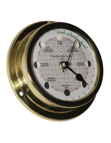 Moon clock, 127mm, brass