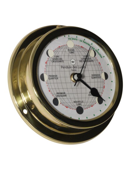 Moon clock, 127mm, brass