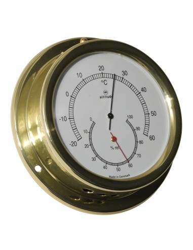 Termohigrómetro, 127mm, latón, Altitude