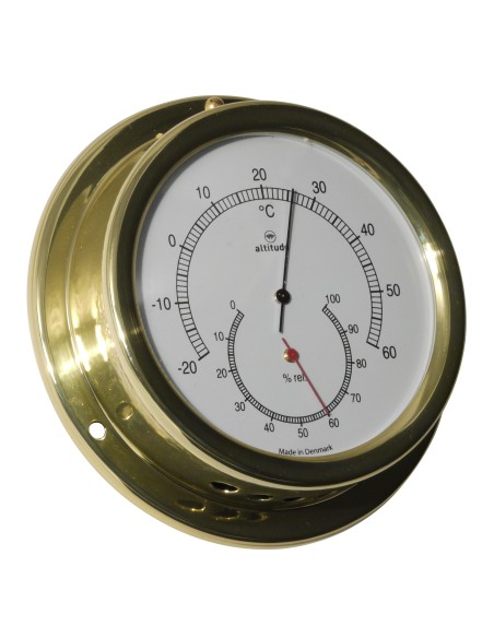 Termohigrómetro, 127mm, latón, Altitude