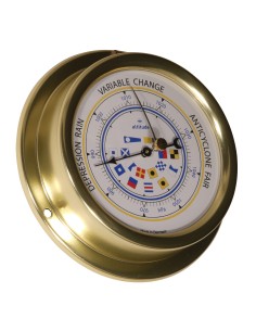 Barometer, 127mm, brass, signal flags, English/French dial, Altitude