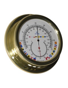 Thermo-/hygrometer, 127mm, brass, signal flags, Altitude