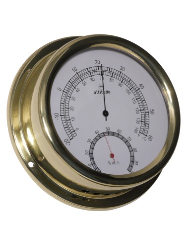 Thermo-/hygrometer, 150mm, brass, Altitude