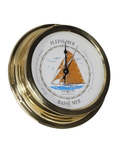 Tide indicator, ship motif, ø224mm, brass, French text, Barostar