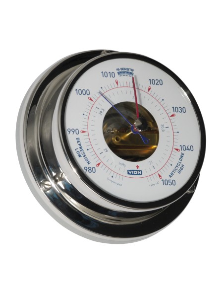 Barometer, polished stainless steel, ø97mm, hi sensitiv, with wall mount, VION
