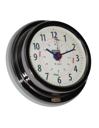 Reloj con periodos de silencio radio, negro, aspecto titanio, fotoluminiscente, ø127, VION