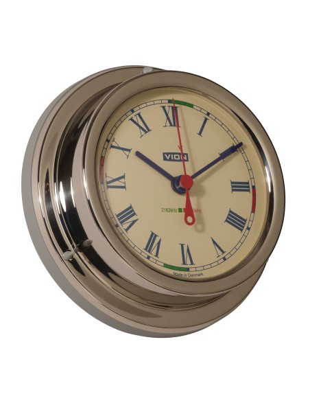 Reloj con periodos de silencio radio, esfera marfil claro, acero inoxidable pulido, ø127mm, VION