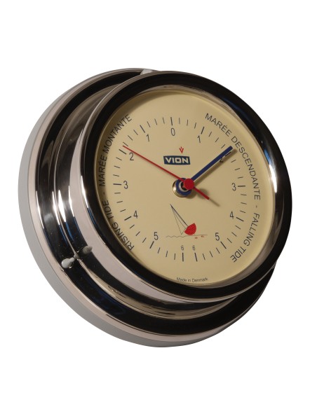 Tide indicator, light ivory dial, polished stainless steel, ø127mm, VION