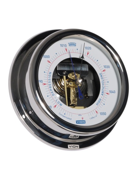 Barometer open dial, hi sensitiv, polished stainless steel, ø150mm, VION