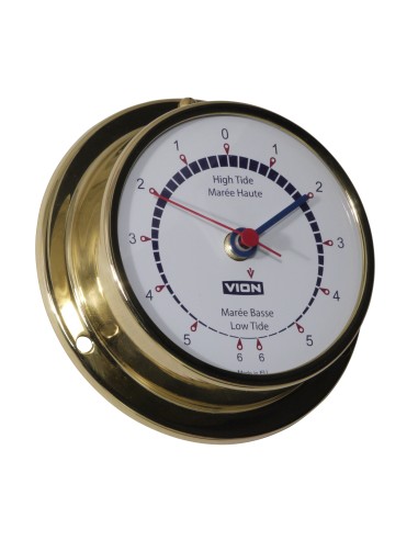 Tide indicator / Indicator Maree, brass coloured polished stainless steel, ø97mm, VION