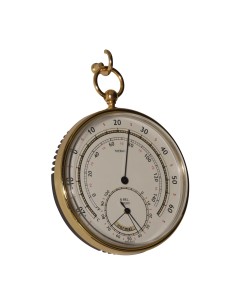 Thermo-/hygrometer, pocket watch, Graubeige dial