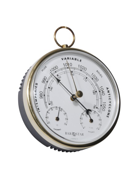 Baro-termo-higrómetro, Pocket Watch, esfera crema, texto francés, Barostar — 3