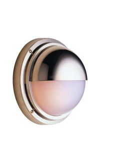 Wall lamp with half shade, brass, matt glass, ø240mm