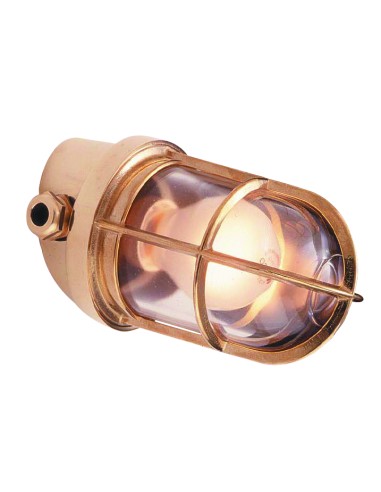 Cabin wall lamp 15º, for wall, brass, clear glass