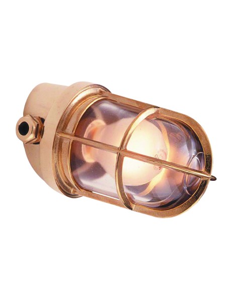Lámpara de camarote de pared 15º, de pared, latón, cristal claro