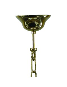 Lámpara colgante con pantalla, rejilla y florón, latón, cristal claro, ø210mm, cadena de aprox. 50cm 2