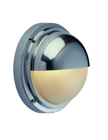 Wall lamp with half shade, chromium plated brass, matt glass, ø240mm