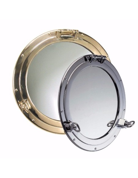 Porthole mirror, chromium plated brass, ø180mm