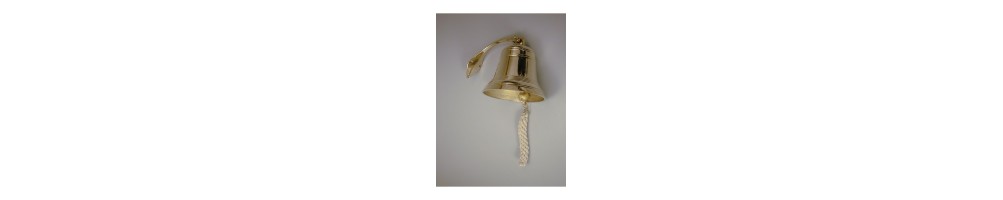 Brass ship's bells with bell rope