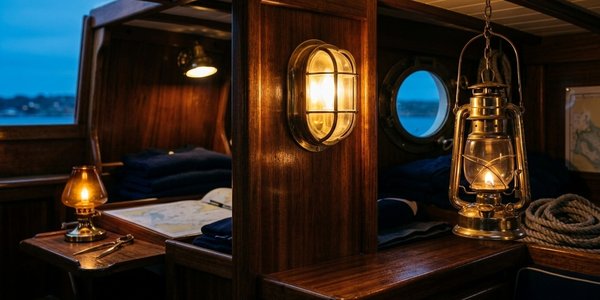 Guía de lámparas de barco: ¿mamparo, aceite o eléctrica?