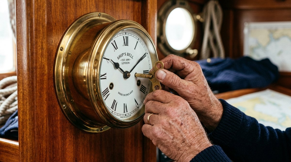 How to wind a mechanical ship's clock